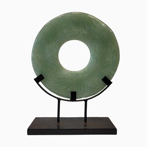 Artista cinese, scultura Disc Bi, XX secolo, minerale e minerale