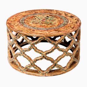 Round Painted Lattice Table
