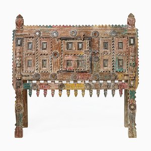 Vintage Painted Damchiya Dowry Chest, 1950s