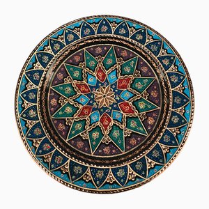 Buntes handgeschnitztes osmanisches Tablett