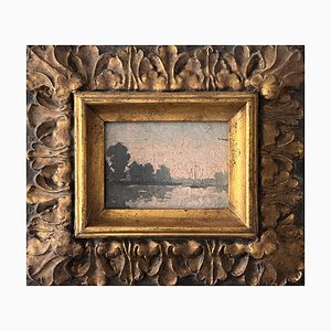 Ecole Belge d'Artiste, Paysage, 19ème Siècle, Huile sur Panneau, Encadrée