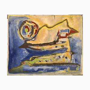 Abstrakte Komposition, 1960er, Medien auf Leinwand