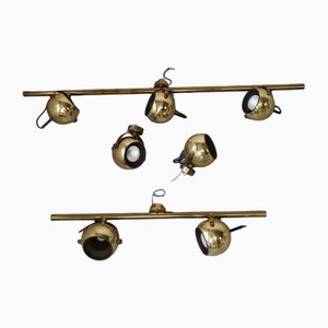 Vintage Brass Ceiling or Wall Lamps from Sische Leuchten, Germany, 1960s, Set of 4