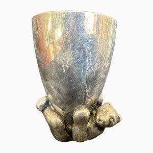 Bear Timpani in Silver Metal by Muriel Besnard for Roux Marquiand, 1990s