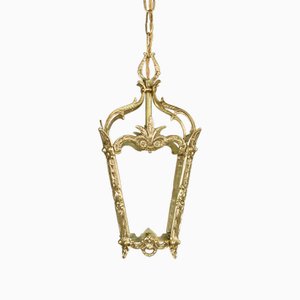 Lanterne Suspendue Style Louis XVI en Laiton, 1920s