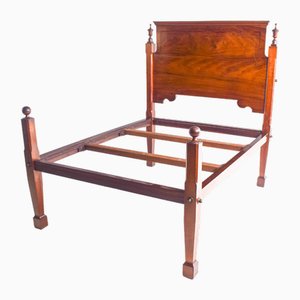 Vintage Portugese Double Bed in Rosewood, 1890