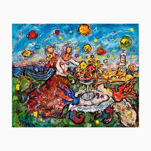 Yvan Philmer, April en Fête, XXI secolo, Olio e acrilico su tela