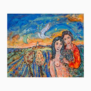 Yvan Philmer, Elenas Nacht, 21. Jahrhundert, Öl & Acryl auf Leinwand