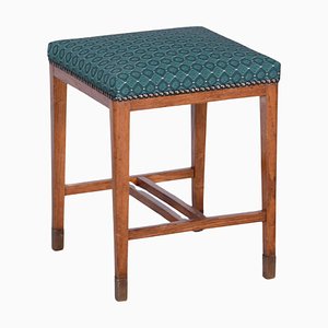 Art Deco Stool in Oak & Upholstery, Czech, 1930s