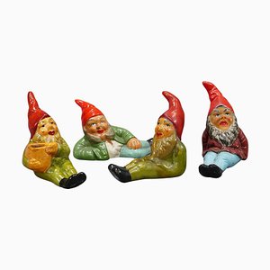 Kleine Terrakotta Gartenzwerge, Deutschland, 1950er, 4er Set