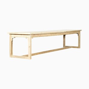 Mesa de refectorio inglesa grande de pino, década de 1890