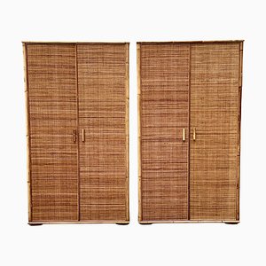 Italian Wardrobe in Bamboo and Rattan, 1960s
