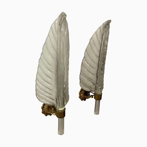 Wandlampen aus mundgeblasenem Glas von Seguso, 1940er, 2er Set