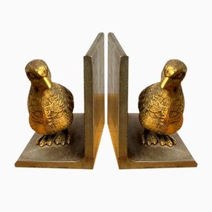 Vintage Italian Steel and Brass Bookends, 1970s, Set of 2
