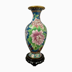 Large Chinese Cloisonné Vase with Birds and Floral Decorations, 1960s