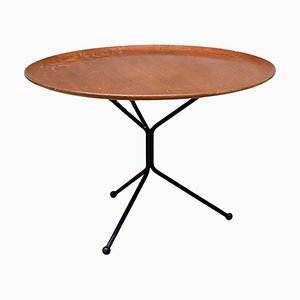 Teak Coffee Table with Curved Wooden Top by F.lli Tagliabue, 1950