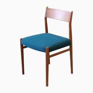 Chaises de Salle à Manger Modèle 418 en Teck et Tissu d'Ameublement Vert par Arne Vodder pour Sibast, 1960s, Set de 4