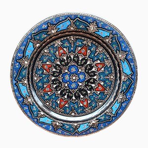 Hand Carved Flower Design Copper Tray
