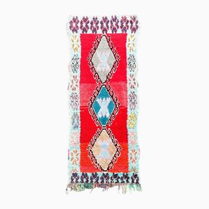 Mid-Century Berber Handwoven Boucherouite Moroccan Rug, 1980s