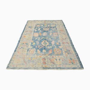 Tappeto Oushak vintage fatto a mano in lana