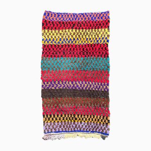 Tappeto vintage Boucherouite in cotone, Marocco, anni '80