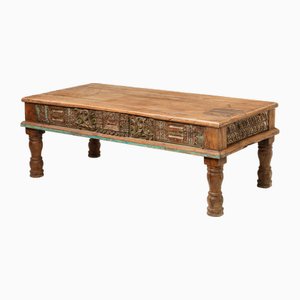 Table Basse à Panneau Sculpté, 1950s