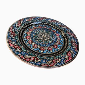 Hand Painted Floral Ivy Design Copper Tray