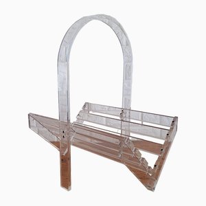 Vintage Postmodern Methacrylate Magazine Rack, 1980s