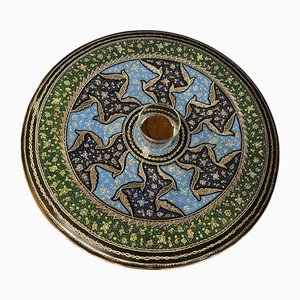 Hand Painted Bohemian Copper Tray