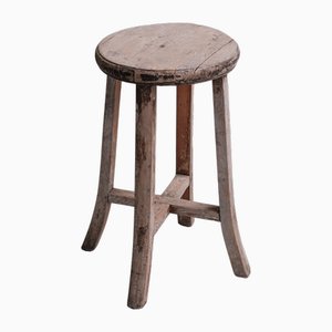Mid-Century French Wooden Stool or Side Table, 1940s