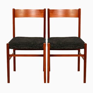 Vintage Esszimmerstühle aus Holz & Stoff, 1960er, 2er Set