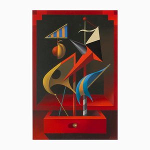 Juris Dimiters, The Art Day Drawer, 2013, Óleo sobre cartón