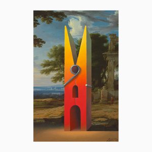 Juris Dimiters, The Architecture of a Peg, 2014, Oil Painting & Digital Print