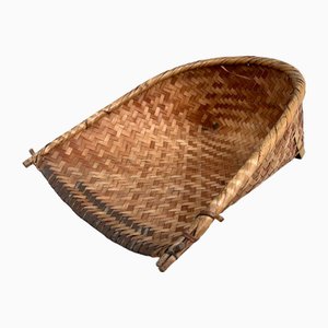 Shōwa Japanese Furuimi Woven Harvest Basket, 1950s