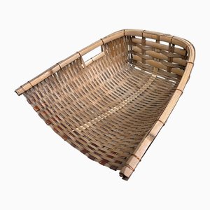 Shōwa Japanese Furuimi Woven Harvest Basket, 1980s