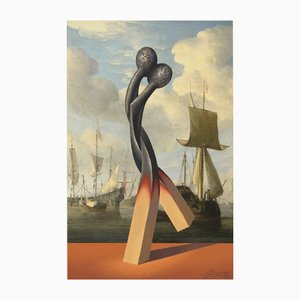 Juris Dimiters, Tanz am Meer, 2014, Ölgemälde & Digitaldruck