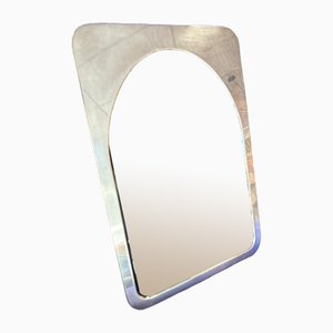 Silver Metal and Black Opaline Tray by Teghini for Teghini Firenze, 1970s