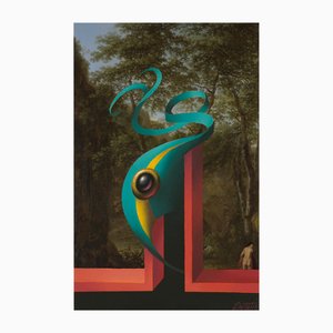 Juris Dimiters, Black Carbuncle, 2015, Oil Painting & Digital Print