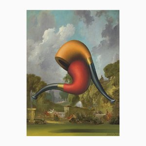Juris Dimiters, Happiness in the Park, 2016, Oil Painting & Digital Print