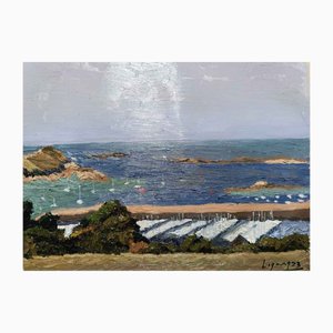 Omar Logang, La entrada al puerto de Bretaña, óleo sobre lienzo, siglo XXI