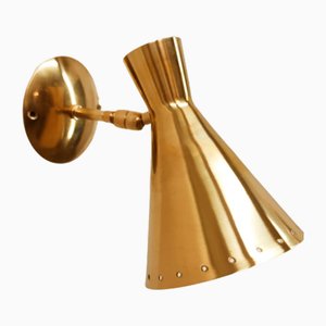 Adjustable Brass Cone Wall Lamp