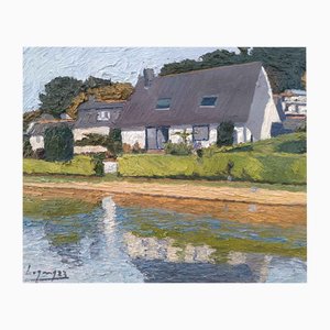 Omar Logang, La Maison de Bretagne No.2, Öl auf Leinwand, 21. Jahrhundert