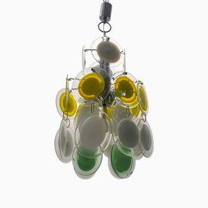 Lámpara colgante italiana Mid-Century de cristal de Murano, años 70