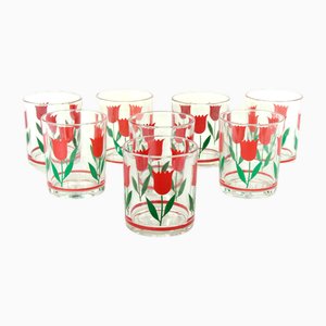 Vasos Tulipani vintage, Italia, años 70. Juego de 8