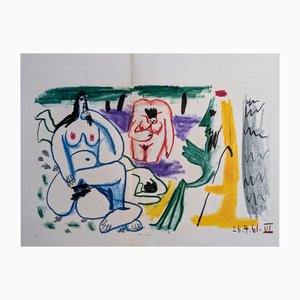 Pablo Picasso, Artist and Models III, Original Photolithograph, 1962
