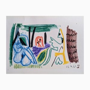 Pablo Picasso, The Artist with His Nude Models, Original Photolithograph V, 1962