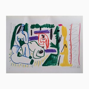 Pablo Picasso, Der Künstler mit seinen Aktmodellen, Original Photolithograph VII, 1962