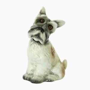 Scottish Terrier Porzellan Tischlampe, 1930er