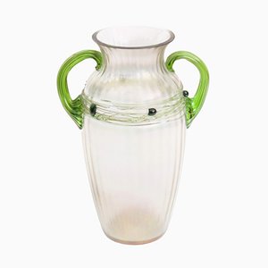 Antique Art Nouveau Iridescent Glass Bohemian Vase from Wilhelm Kralik Sohn