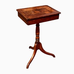 Oyster Veneer Side Table with Drawer